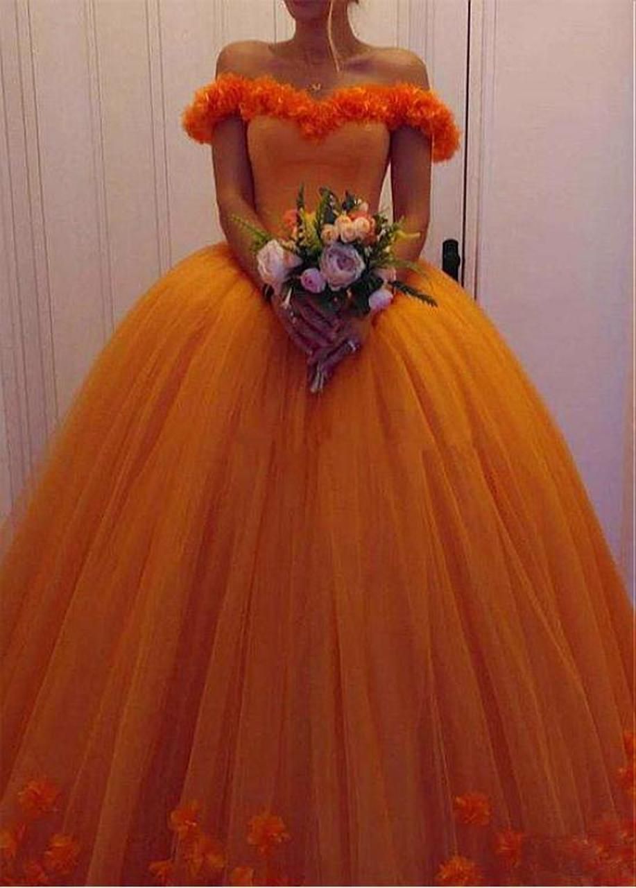 orange dress wedding