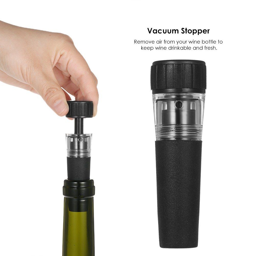 4Pcs Wine Tool Gift Set Bottle 4 Piece Red Wine Opener Corkscrew Stopper Pourer