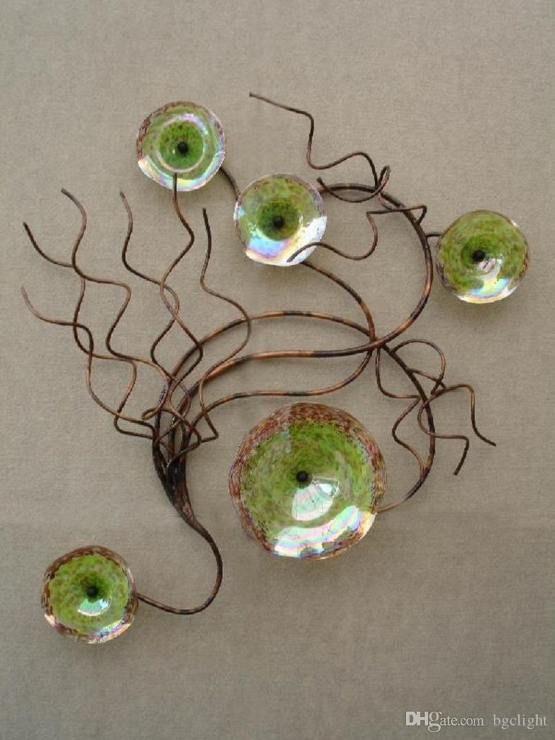 2021 CModern Abstract Hand Blown Glass Flower Wall Art Modern Art Deco