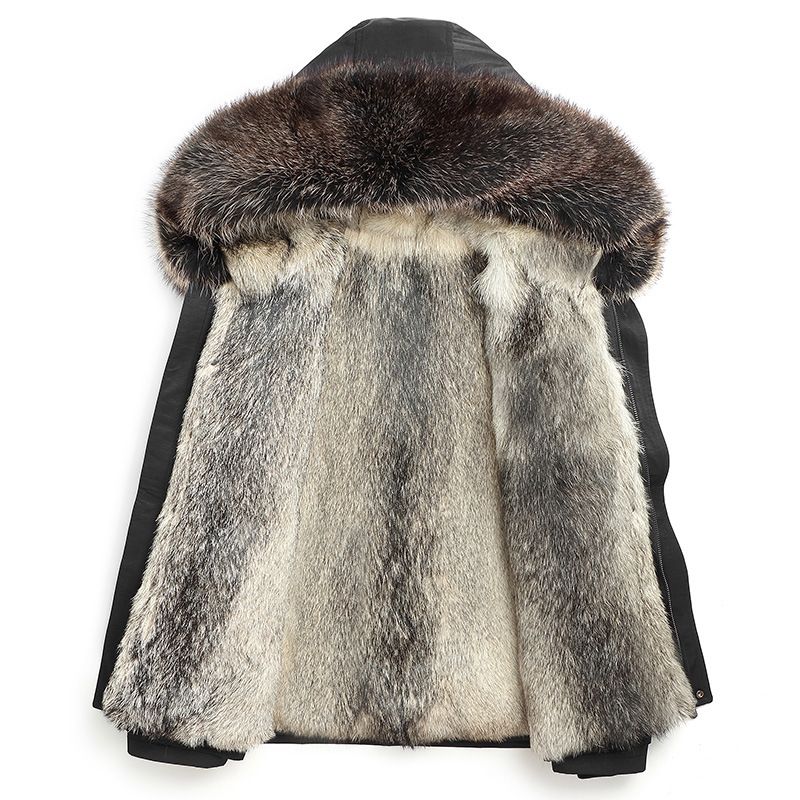 Whole Gender Luxury Wolf Fur Coat Parka Real Men Outdoor Snow Jackets Hooded Winter Outerwear Overcoat Thickening Warm White Red Black Fashion At 472 09 Dhgate Com Luxury Wolf Fur Coat Parka Real Men, Genuine Fur Coat Mens