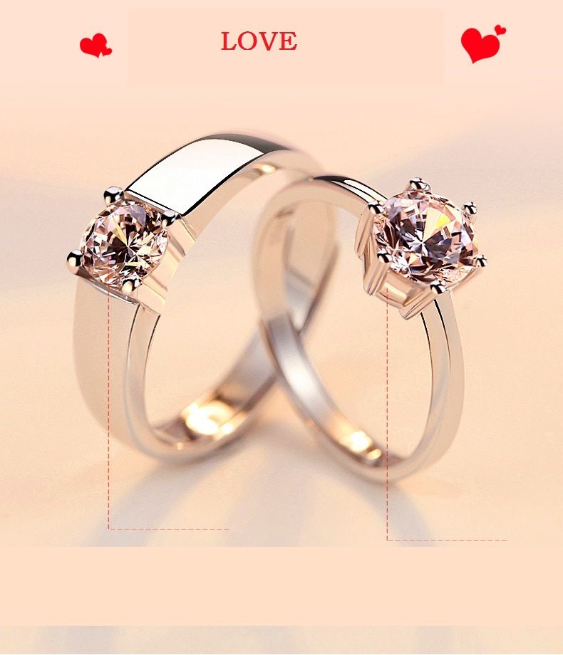 Fashion Silver Couple Rings, A Couple 