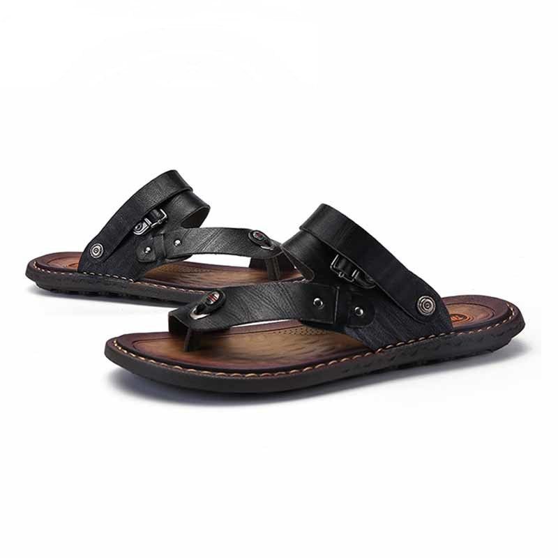 mens leather flip flops sale