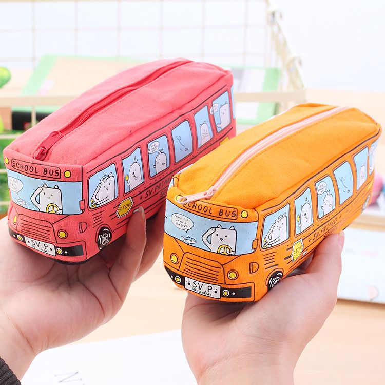 Wholesale Bus Pencil Case Kids Cartoon Bus Bag School Car Pencil Bags Cute  Canvas Car Pencil Bag Birthday Christmas Gift From Esw_home2, $1.83
