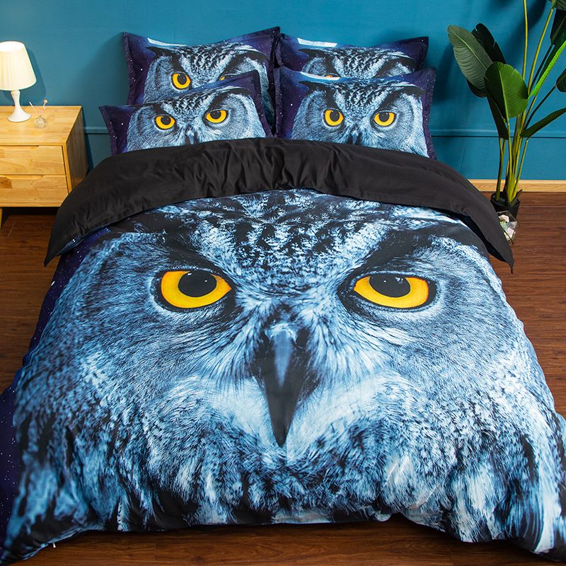 Whole And Retail 3d Owl Bedding Set Cool Nighthawk Pattern Printed Duvet Cover Pillowcase Blue Color Twin Full Queen King Size Novelty Gift From Hybeddings 71 45 Dhgate Israel Whole And Retail 3d Owl Bedding Set, King Size Owl Bedding Set