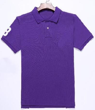white polo shirt with purple horse