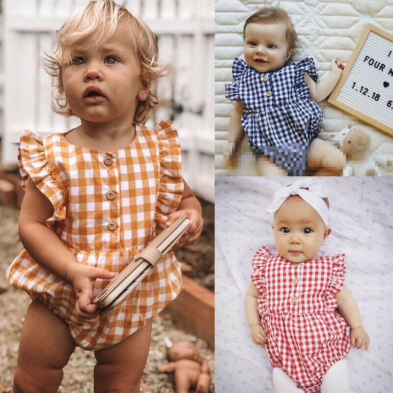 plaid onesie baby girl
