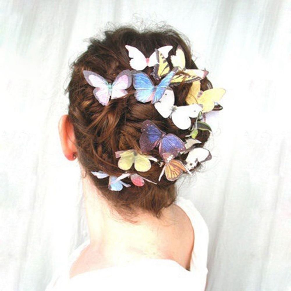 Fashion Women Girls Butterfly Hair Clips Wedding Pins Party Bride