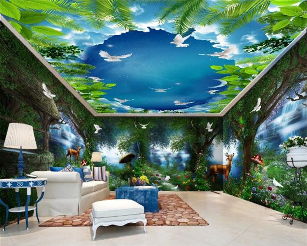 3d Wallpaper Living Room Whole House Background Wall Country Rural Fantasy Fairytale Forest Waterfall Mural HD 3d Wallpaper Living Room Whole House Background Wall Country Rural Fantasy Fairytale Forest Waterfall Mural HD