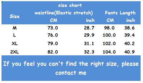 2xl Pants Size Chart