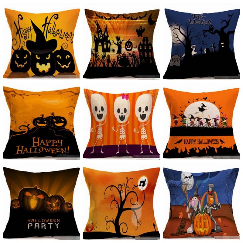 Hallowmas Cushion Covers Home Decor Pillow Cotton Linen 18/" bat Case