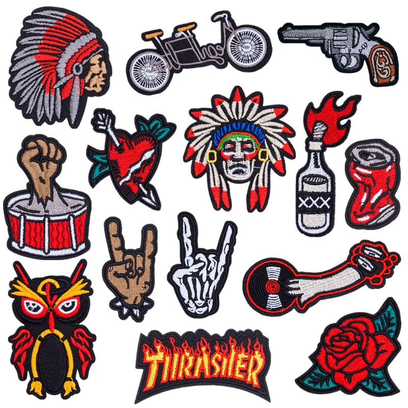 2020 Vintage Punk Embroidery Patches For T Shirt Iron On Stripes Finger Appliques Tribal Chief Clothes Stickers Clothing Badges H From Xiaoyin7 120 73 Dhgate Com