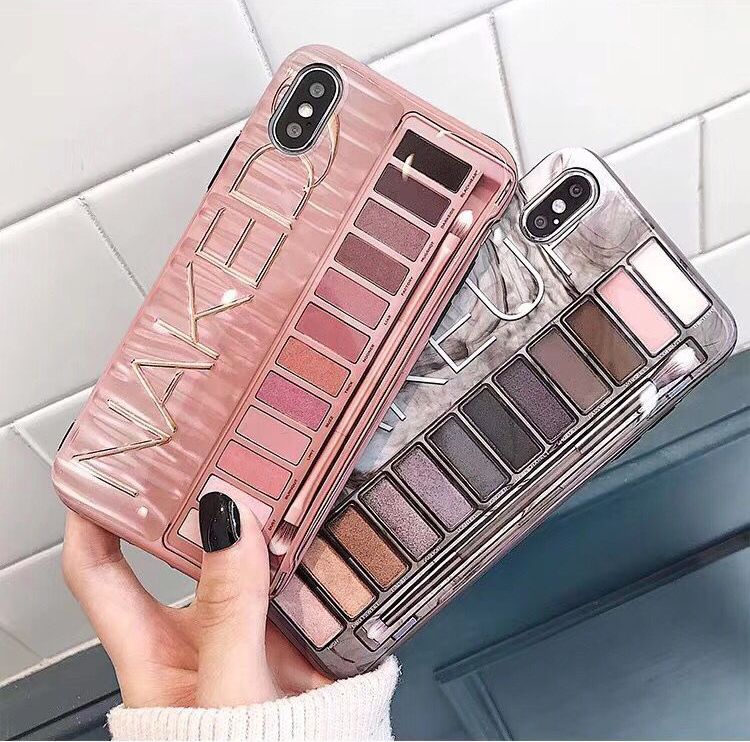 Compre O Melhor E O Mais Recente BRAND Maquiagem NK Caixa De Sombra De Olho  Casos De Telefone Celular Para O Iphone X XR XS Max IMD Telefone Silicone  Tampa Traseira Para