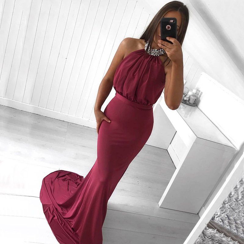 wine colored prom dresses 2019