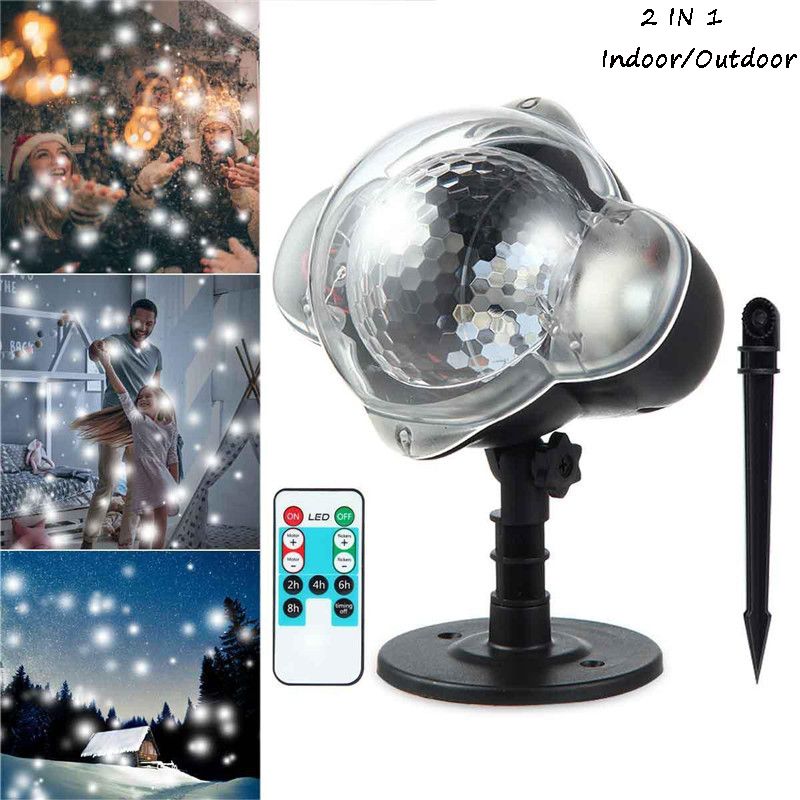 2020 Snowfall LED Light Projector Waterproof Dynamic Snow Effect