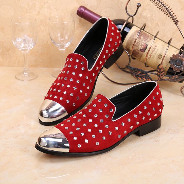 Fashion Crystal Party Loafers Men Graduation Celebration