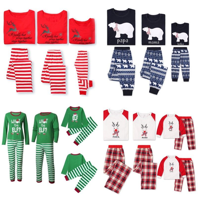 Christmas Family Matching Pajamas Set Dad Mom Kids Christmas Sleepwear Family Long Sleeve Striped Homewear Sets Kids Pajama Cheap Pajamas For Kids From Kids Show 6 83 Dhgate Com