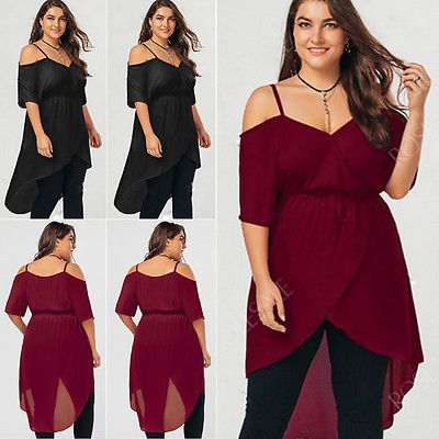 red off shoulder top plus size