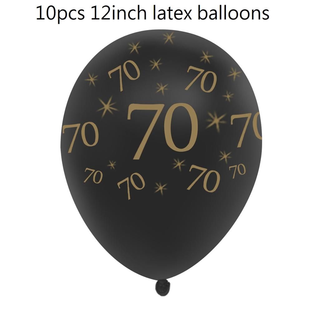 Black 70th Ballons 12 pollici