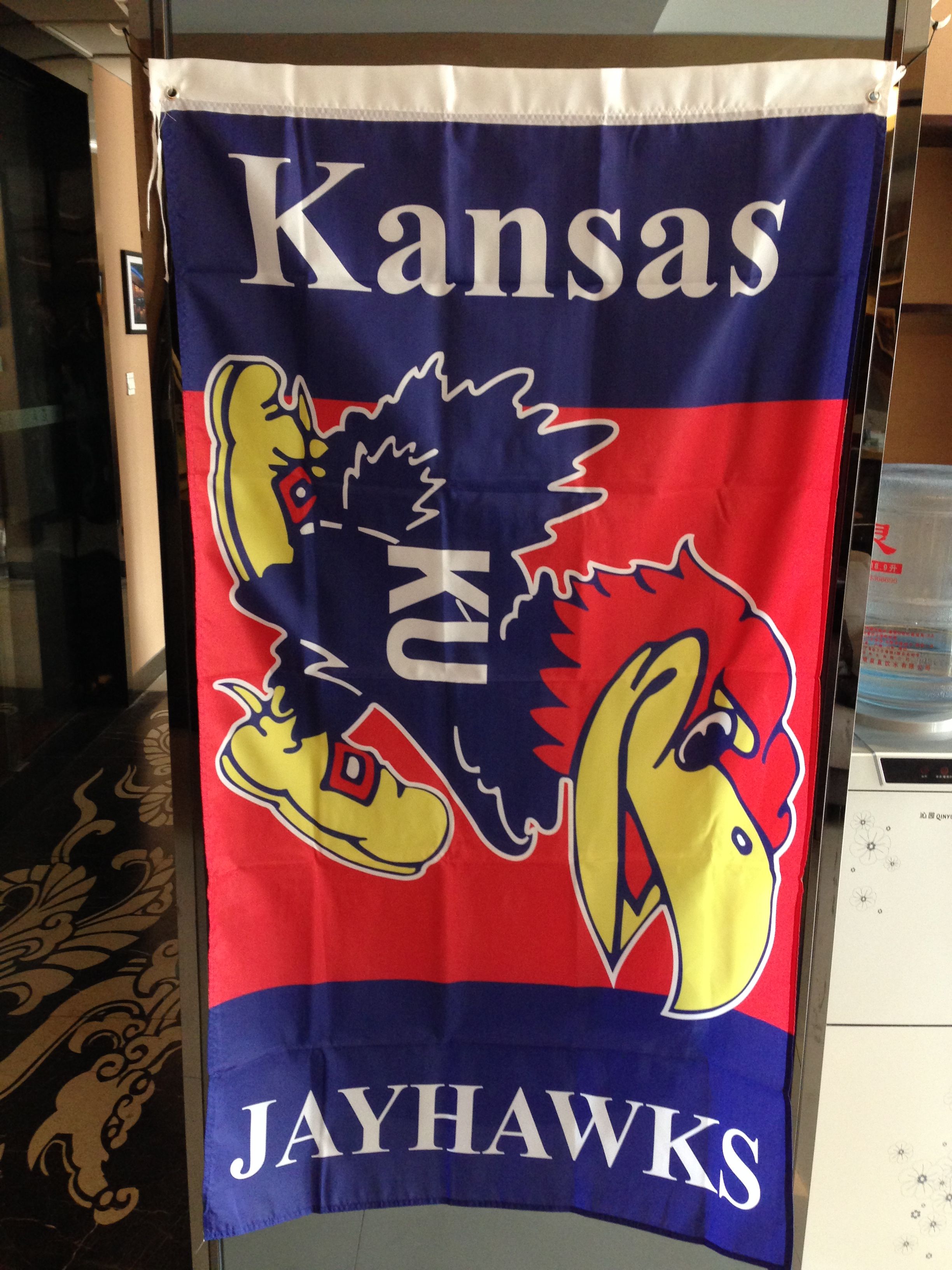 2020 Kansas Flag NCAA Flag 3x5FT 150x90cm 100D Polyester Printing