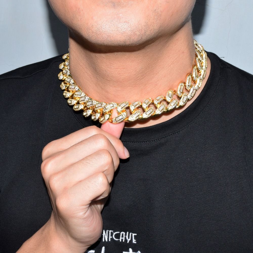 23mm Men Zircon Miami Cuban Link Chain 