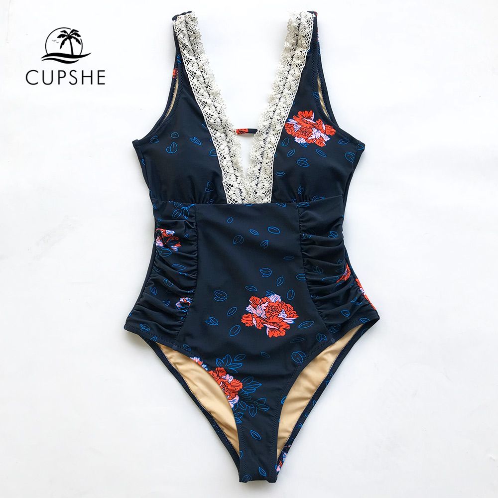 cupshe blue one piece