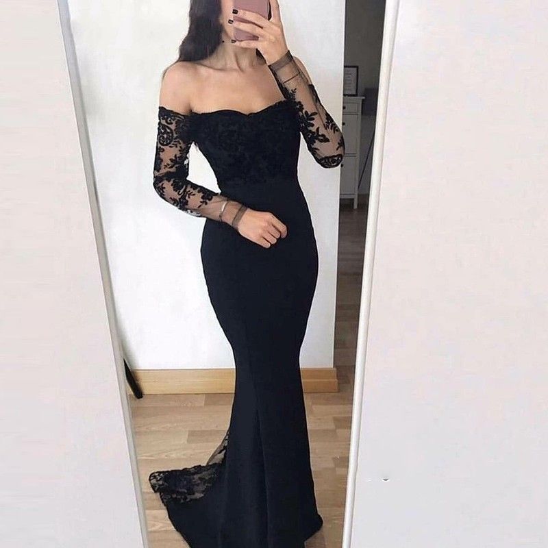 long off the shoulder dress