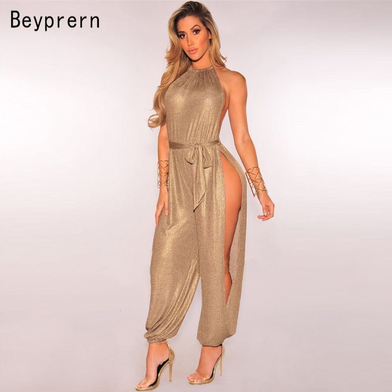 gold metallic jumpsuit