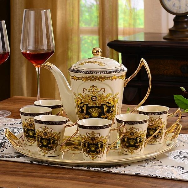 2020 Luxury Drinkware European Ceramic Tea Set Porcelain Coffee ...