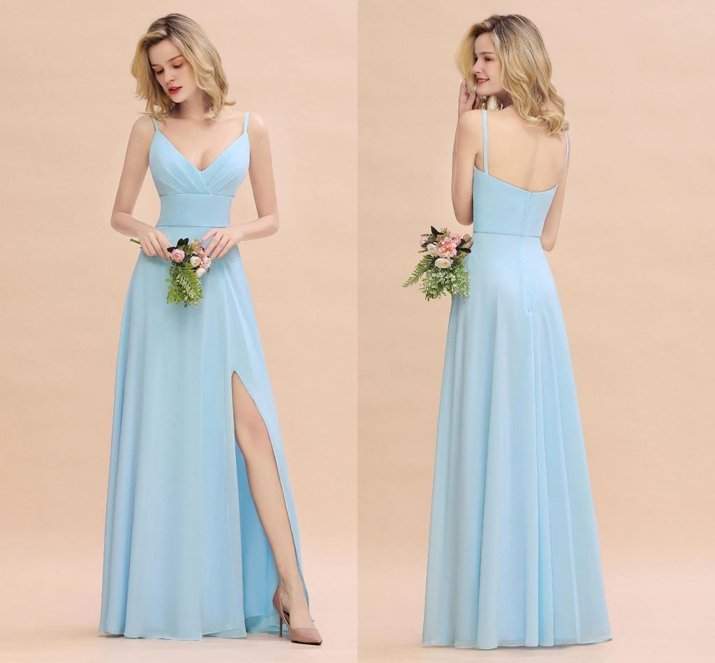 plus size sky blue bridesmaid dresses