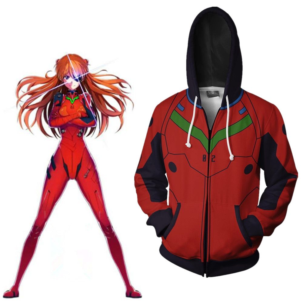Anime EVA Sweatshirt Neon Genesis Evangelion Hoodie Coat Unisex Jacket