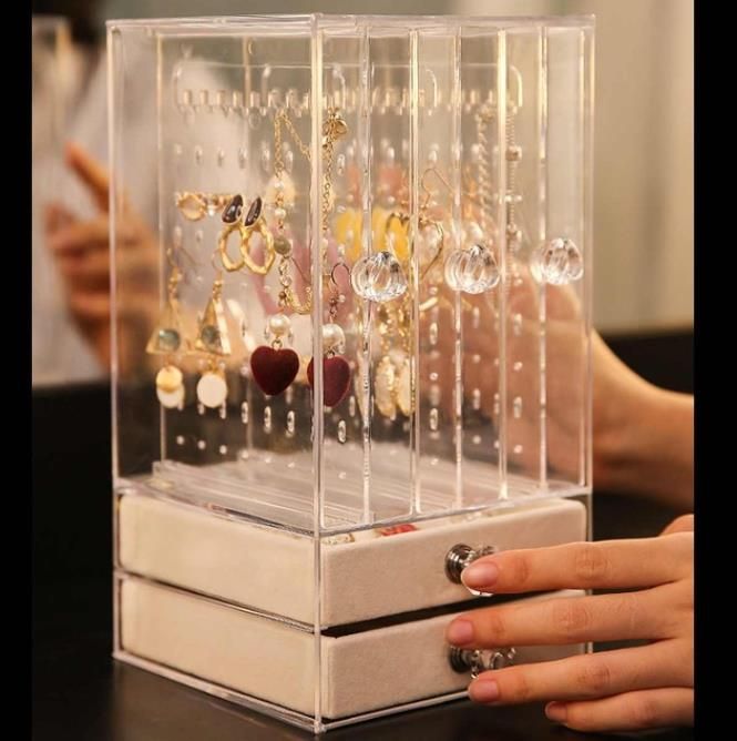 Acrylic Earrings Display Holder Jewelry Storage Box Show Stand Rack Organizer 