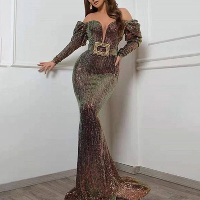 Long Sleeve Mermaid Evening Gowns 
