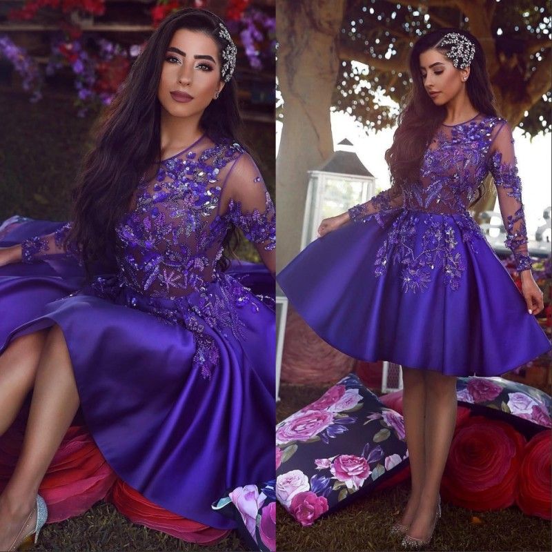 royal purple dress with sleeves