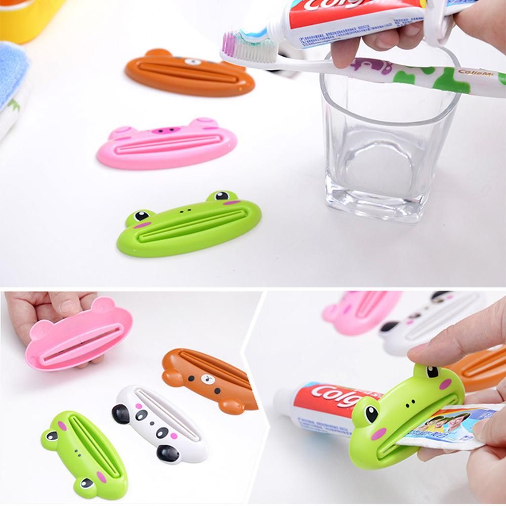 1x Cute Plastic Toothpaste Tube Squeezer Easy Dispenser Rolling Holder Bathroom 