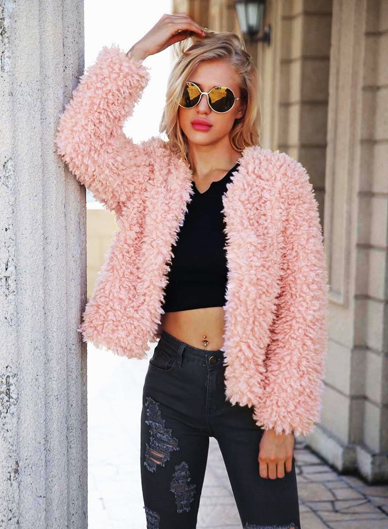 Großhandel Neue Stil Shaggy Faux Pelzmantel Jacke Frauen Großhandel Neue Stil Shaggy Faux Pelzmantel Jacke Frauen