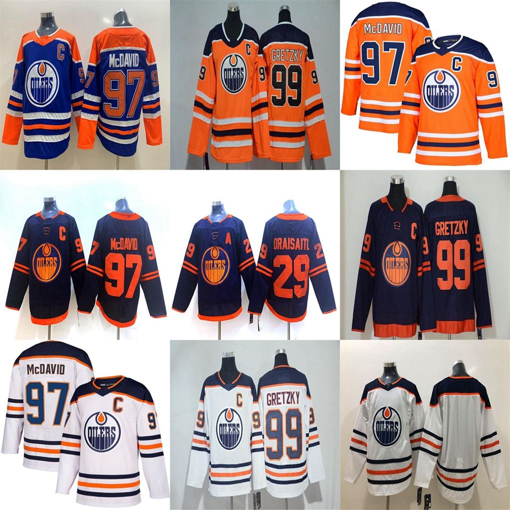 2021 Edmonton Oilers Jersey Men 97 Connor McDavid 29 Leon Draisaitl 93