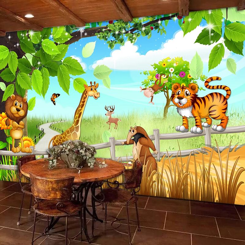 Papel de parede mural leão e tigre animal 3d para sala de estar sofá fundo  3d parede foto murais papel de parede 3d adesivo de parede
