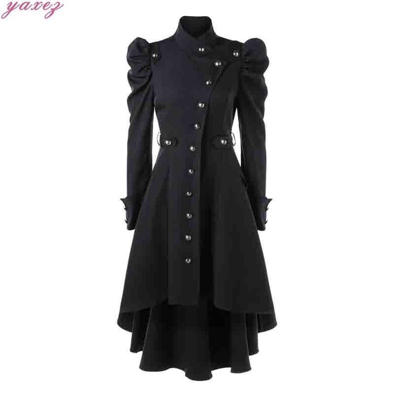 2020 Gothic Clothes Vintage Trench Coat For Women Steampunk