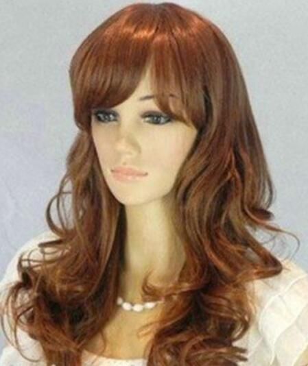 Ll Fashion Long Wavy Auburn Brown Women S Hair Wig Full Lace Wigs