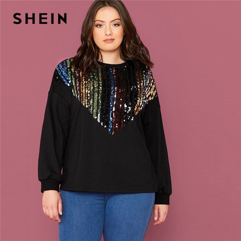 plus size sequin sweatshirt