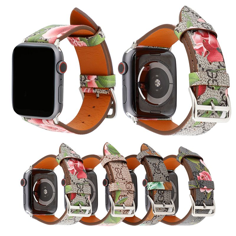 Luxury Designer Apple Watch Band 38mm 40mm 42mm 44mm Neutral Fashion With  Flowers Pattern Iwatch Strap For Apple Watch Series From Leiei, $12.19