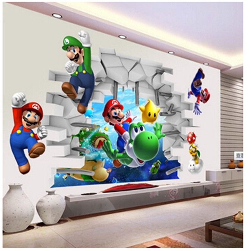 Super Mario Wall Stickers For Kids Room Decoration Cartoon Game Fans Wall Decals Art Children Birthday Gift Wall Stickers Decoration For Home Wall