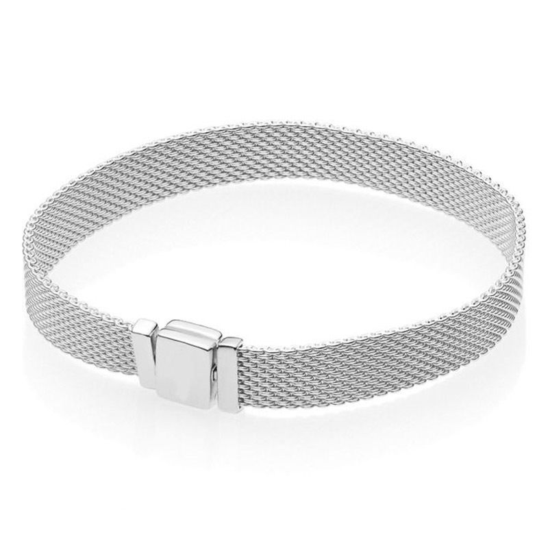 2021 925 Sterling Silver Pandora Bracelet Woven Mesh Silver Reflexions Bracelets Bangle Fit Women Bead Charm Europe Diy Jewelry C18122801 From Xiao0003 33 76 Dhgate Com
