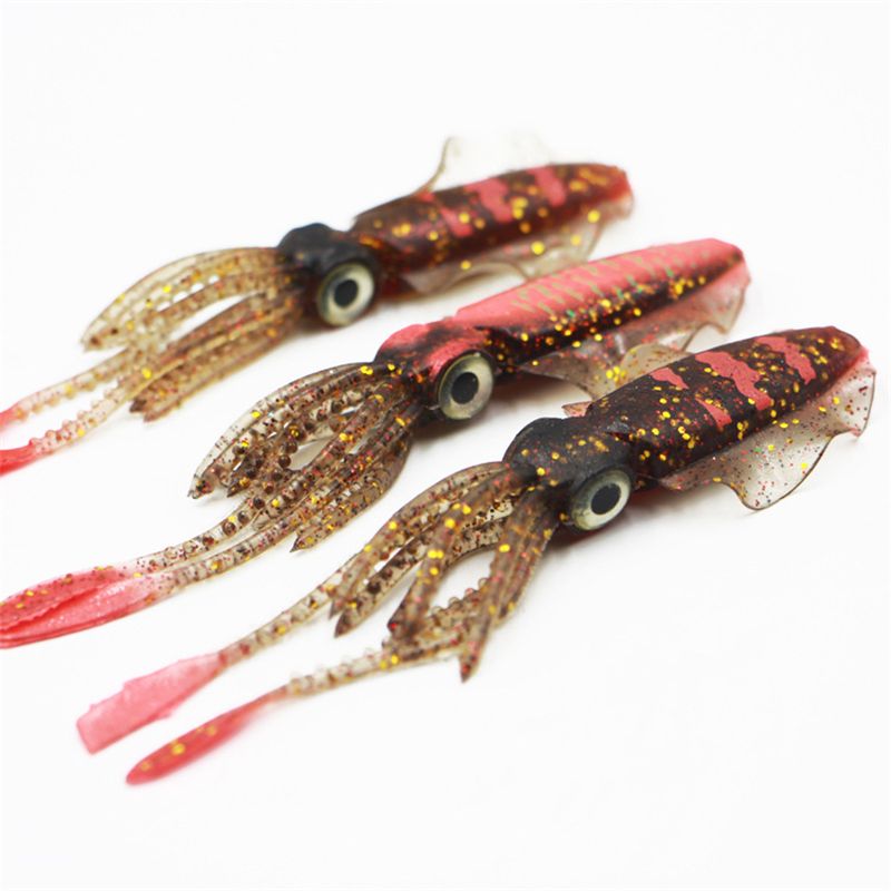 2020 Super Attractive Soft Rubber Squid Bait 3sizes 9.5cm/4.3g 12cm/8