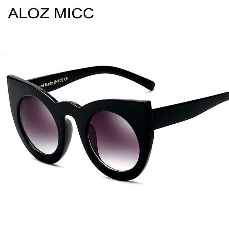 Aloz Micc Frauen Sonnenbrille Große Rahmen Spiegel Gläser Chunky Cat Eye Sonnenbrille Frauen Marke Designer Sonnenbrille A019