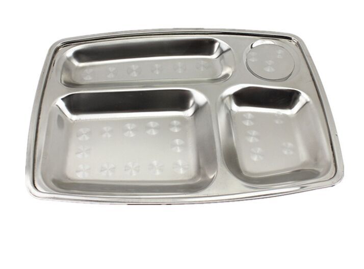 Stainless Steel Student Tray Divided Dinner Tray Lunch Container Food Plate Stainless Steel Student Tray Divided Dinner Tray Lunch Container Food Plate