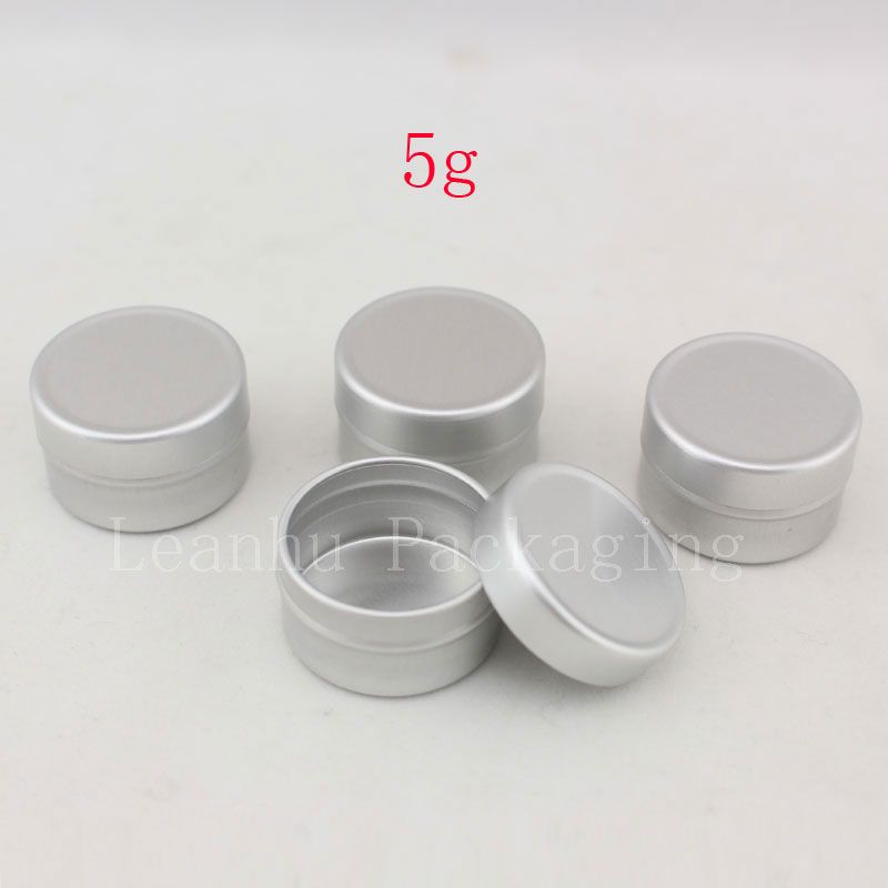 5g Aluminum Empty Cosmetic Container With Lids 5ml Small Round Lip Balm