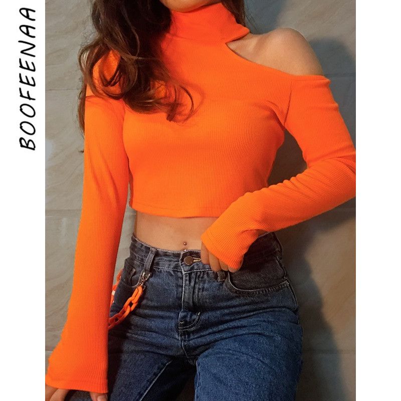 cold shoulder turtleneck top