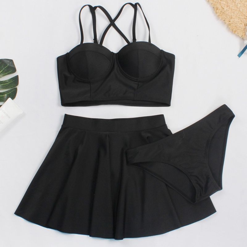 bikini top with swim skirt
