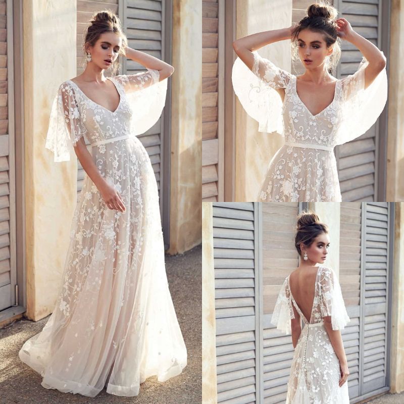 hippy lace wedding dress